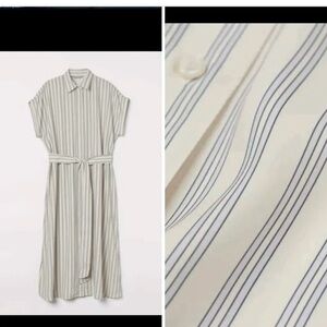 Striped Button-Up Midi Dress